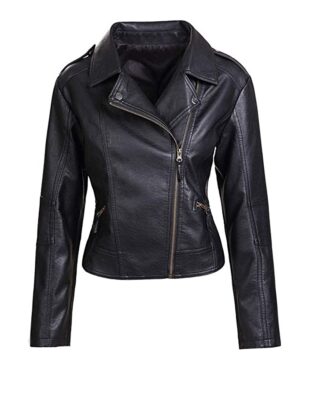 Women's Black Biker Leather Jacket