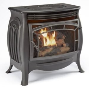 Duluth Forge FDSR25 Dual Fuel Vent-Free Gas Stove, 26,000 BTU, Remote Control, Matte Black